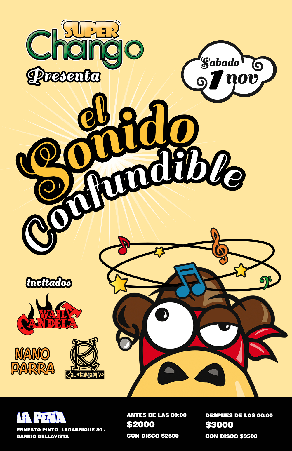 Lanzamiento de El Sonido Confundible de la SuperChango Band, 1 de Noviembre, Peña de Nano Parra, Ernesto Pinto Lagarrigue 80, Barrio Bellavista